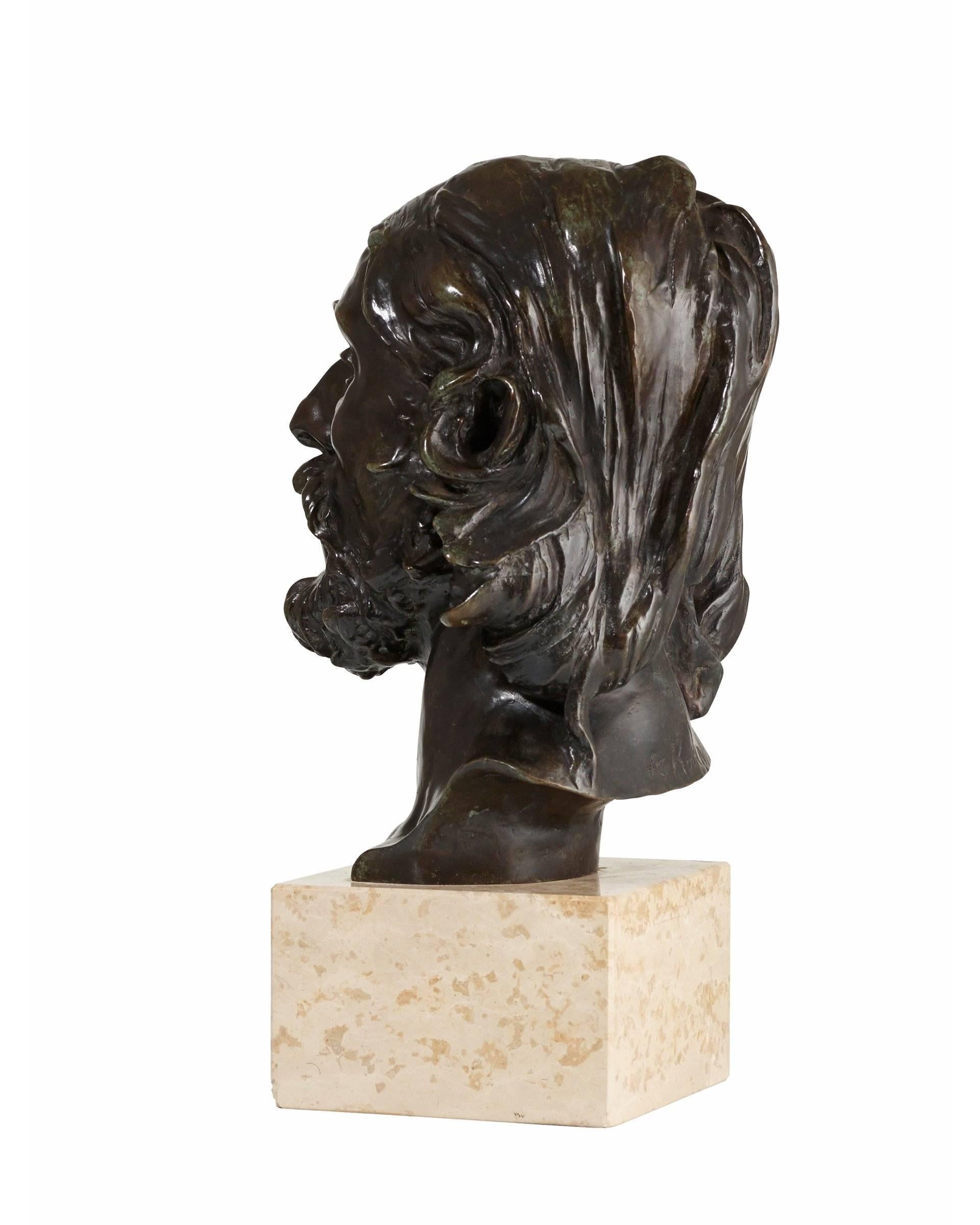 Head Of St. John The Baptist - Academic Sculpture by Auguste Rodin