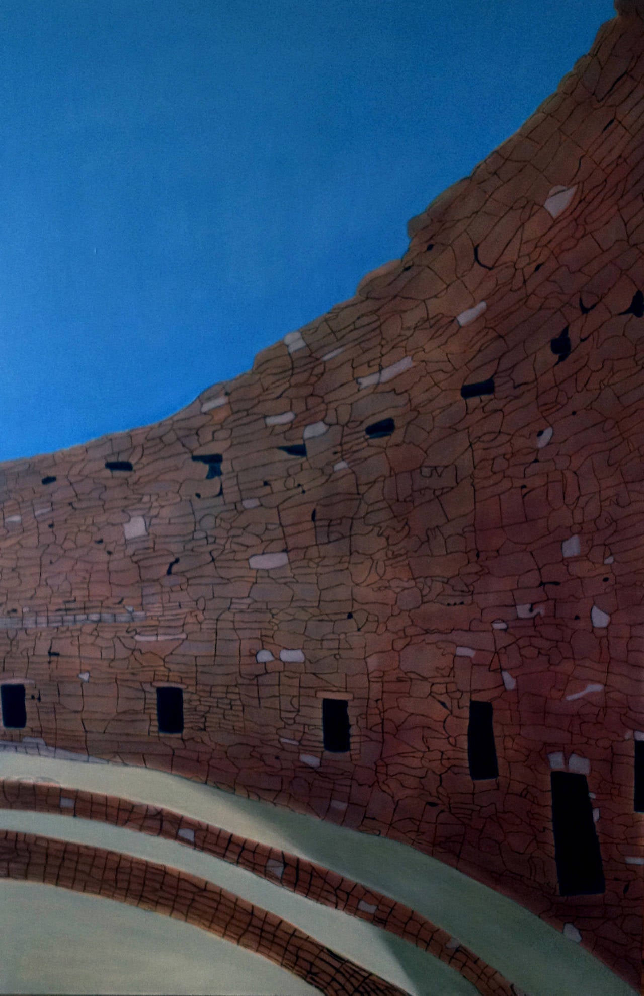 Brigitte Reyes Landscape Painting - Chaco Canyon - The Kiva