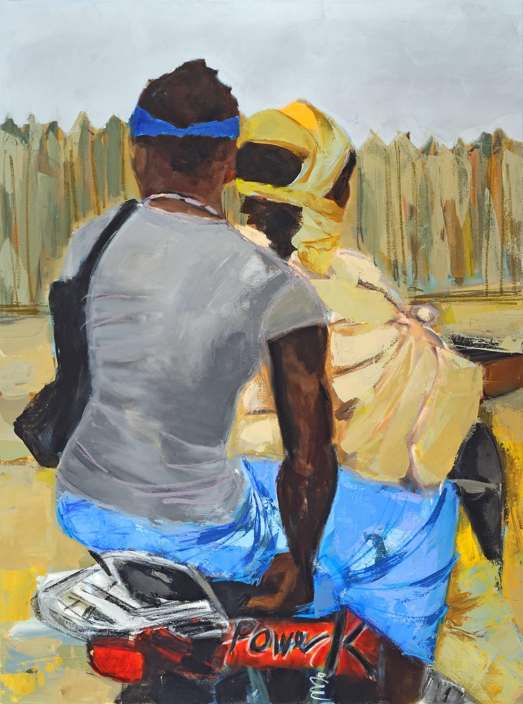 Ines Rulis Barlerin Figurative Painting - Forever Yellow | Muses From Mali