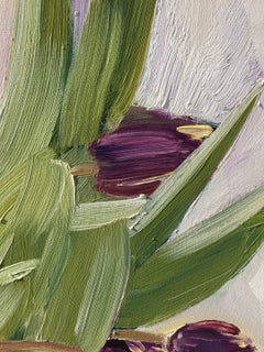 Tulips in a Gray Vase (Vertical)