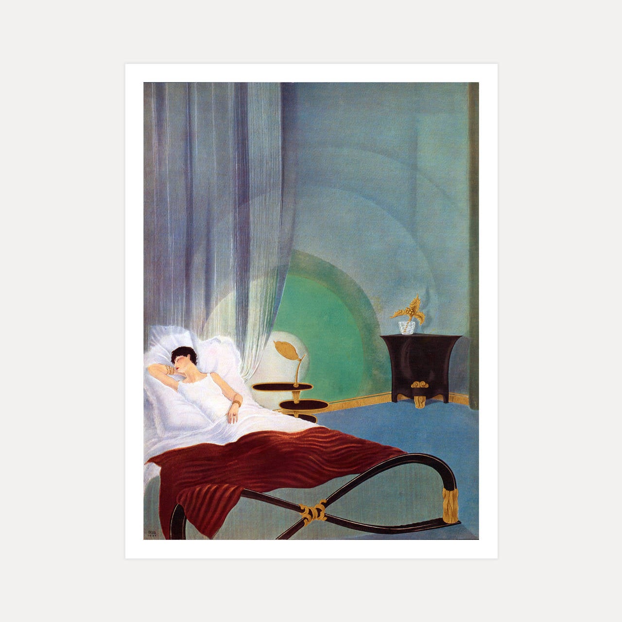 Paul Iribe Figurative Print - Sleeping Woman, Paris c1934