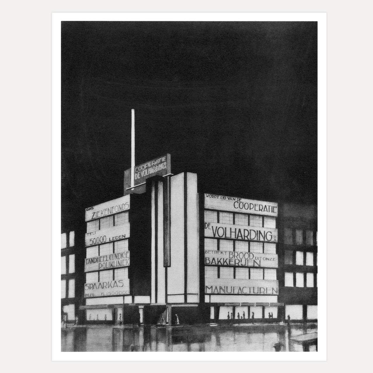 Jan Buijs Landscape Photograph - De Volharding Building, Holland c1926