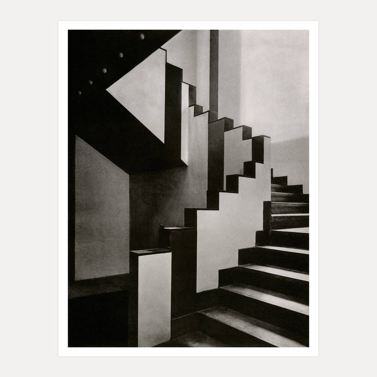 Theo van Doesburg Black and White Photograph - Staircase for the Cafe de Aubette, Strasbourg c1928