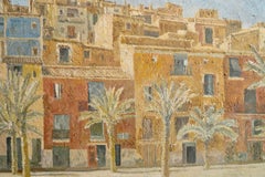 Arthur Henry Andrews (1906-96) 1950s Spanish oil painting of Stepped Houses