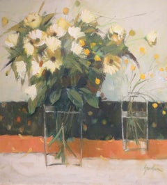 Anne Gordon G.I. - original Scottish impressionist oil painting "Yellow Flowers"