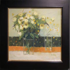 Anne Gordon G.I. - original Scottish impressionist oil painting "Yellow Flowers"