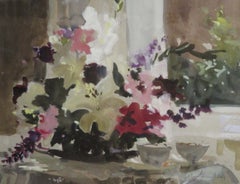 John Yardley R.I. (1933-) l still life flowers 20thC impressionist watercolour