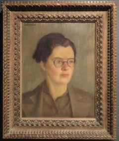 William Townsend - English Mid 20th Century Oil Painting Portrait Of A Lady