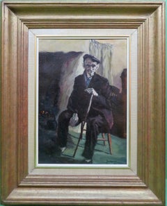 IRISH SCHOOL - Pair of MID 20thC oil painting Portrait GENTLEMAN & LADY Donegal
