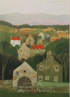 GEORGE BIRRELL (1950-) Schottische Dorfszene aus der Gegenwart, 1981, Mischtechnik
