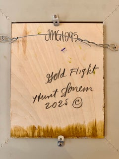 Gold Flight, Oil Painting on Wood, Framed, Butterflies, 2025