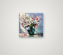 « Reborn Petals » – Peinture acrylique sur toile de lin, art contemporain, 2026
