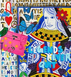 Passport n5 Queen Card, 100 x 81 cm, acrylic and mixed media on canvas
