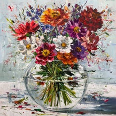 „Garten in einer Vase“ – Acrylgemälde auf Leinen, zeitgenössisch, 2026