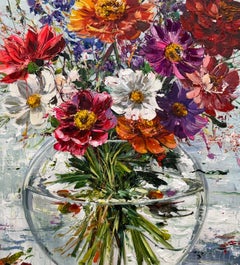 „Garten in einer Vase“ – Acrylgemälde auf Leinen, zeitgenössisch, 2026