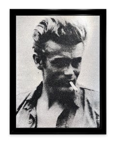 James Dean Screen Print on Linen, Enamel and Diamond Dust, 2011
