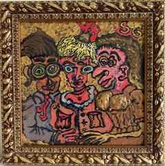 Serg Graff "Little Princess" - Dipinto originale a tecnica mista, incorniciato - Arte outsider