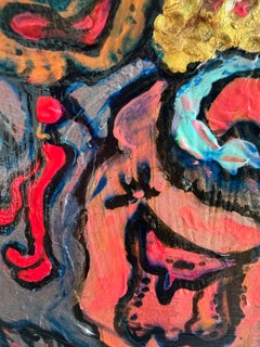 Serg Graff "Little Princess" - Dipinto originale a tecnica mista, incorniciato - Arte outsider