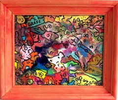 Peinture abstraite originale de Serg Graff « Rainbow Chosts » – Art fantastique surréaliste, certificat d'authenticité (COA)