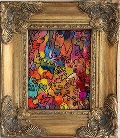 Original Abstract Painting Serg Graff "Wild Creatures" Surreal Fantasy Art, COA