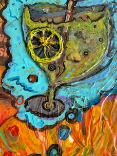 Large Serg Graff Cartoon Burlesque Original Mixed Media Contemporary Pop Art COA