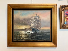 Preston Willis Signed Original Oil Painting Tall Ship Seascape Framed Maritime