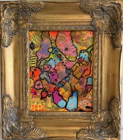 Serg Graff „Jonglierender Clown“ – Original-Abstraktes Gemälde – Farbenfrohe zeitgenössische Kunst