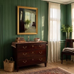 Interior With Sunlight Through A Garden Door, Danish Oil Painting