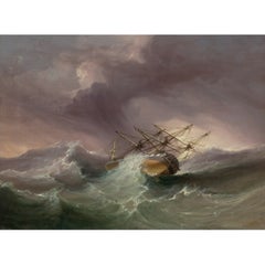 Andromeda In The Bay Of Biscay, Antique British Marine Painting