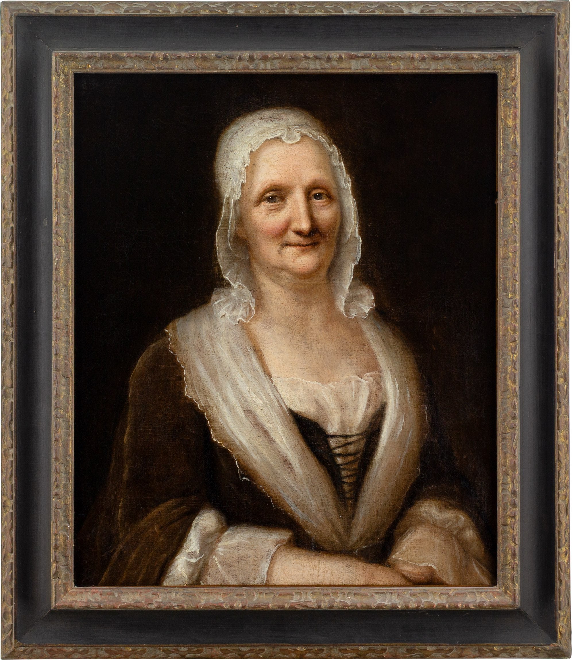 Unknown Portrait Painting - Late 18th-Century French School, Portrait Of An Elderly Lady