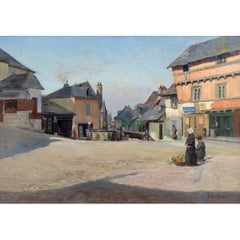 The Square In Donzenac, Corrèze, June 1906, Early 20th-Century French Landscape