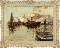 Close Of A Peaceful Day, Antwerp, Scottish Early 20th-Century Oil Painting
