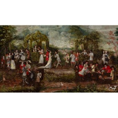 Late 17th-Century Flemish School A Garden Of Love: Extended Fan Leaf