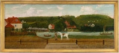 Early 19th-Century English School, A Gentleman With His Horse Before A Estate