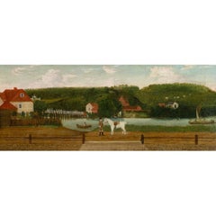 Early 19th-Century English School, A Gentleman With His Horse Before A Estate