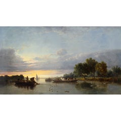 On The Thames, Mid-19th-Century British Landscape Painting