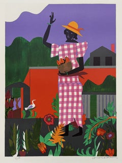 Girl in the Garden Signed Limited Edition Lithograph 1979