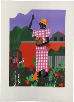 Girl in the Garden Signed Limited Edition Lithograph 1979