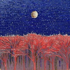 « Éclipse lunaire (Ciel bleu) », 2023 – Mosaïque sur panneau MDF
