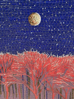 « Éclipse lunaire (Ciel bleu) », 2023 – Mosaïque sur panneau MDF