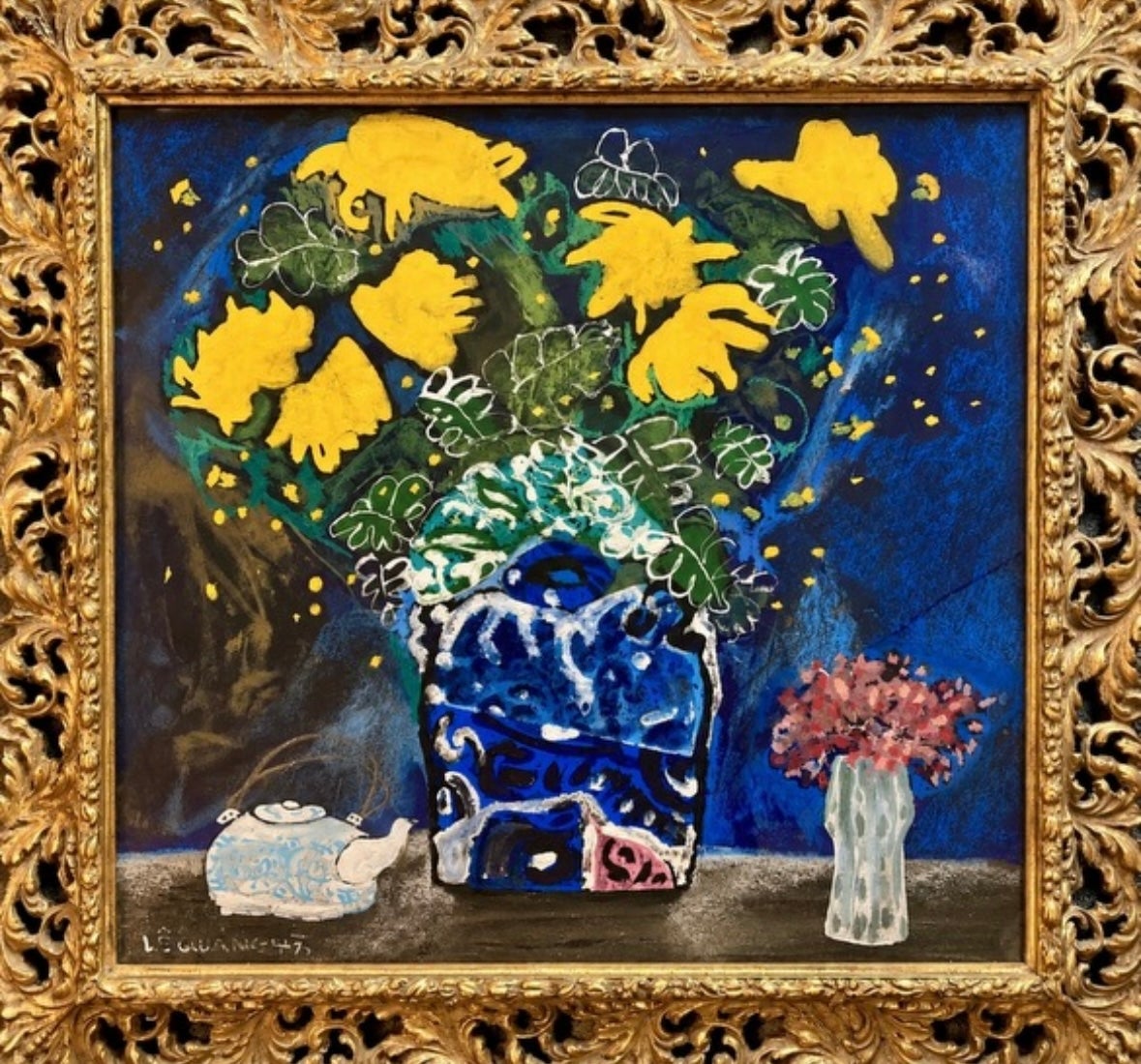 "Yellow Flowers" - Painting by Le Quang Ha