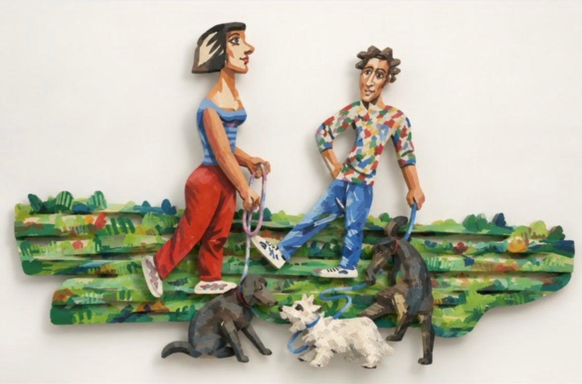 “Dog walkers” - Sculpture by David Gerstein