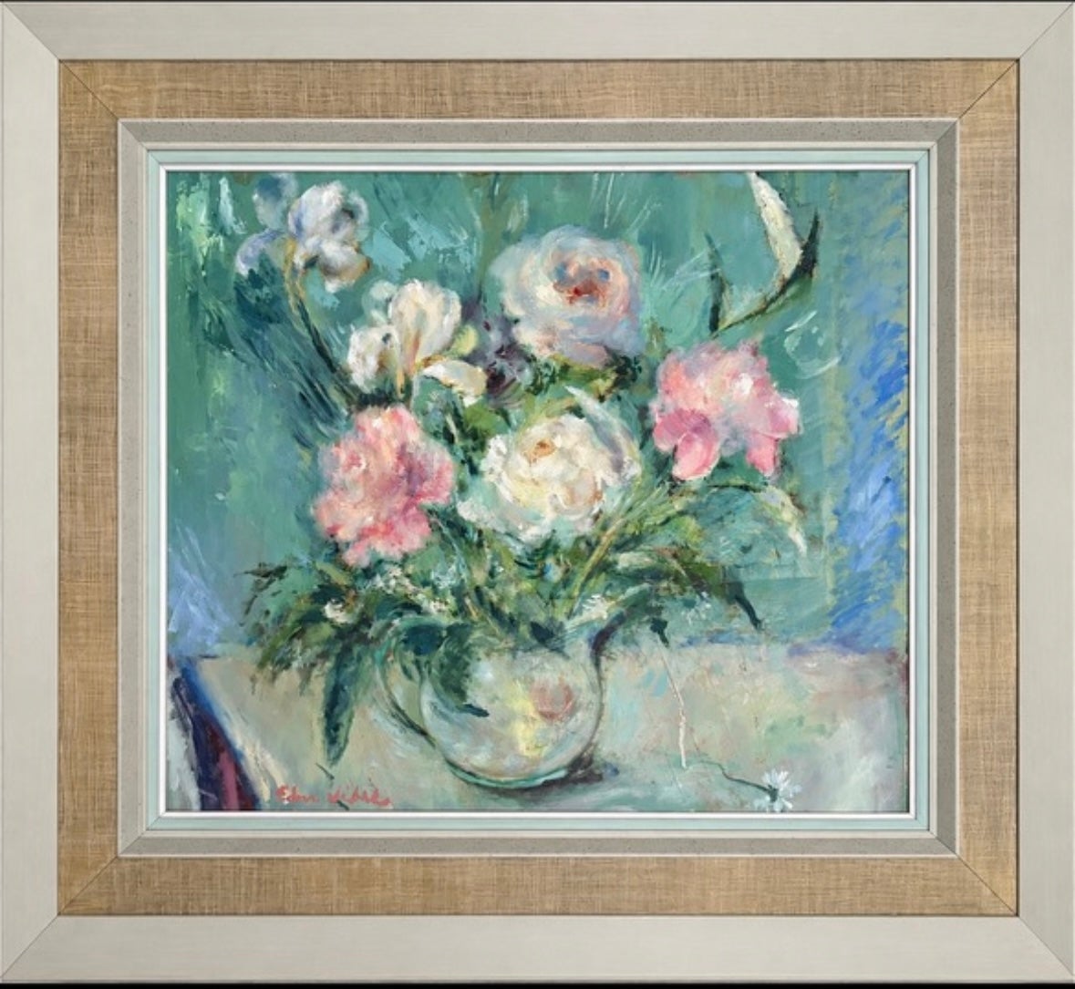 Fleurs - Painting de Edna Hibel