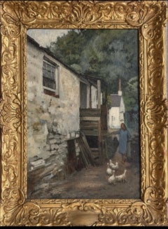 Femme dans un village