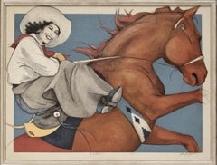 “Red Horse Rider Western Cowgirl”