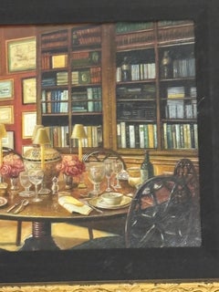 “Detailed Fine Art Library Dining”
