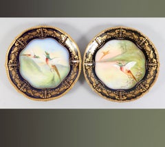 Limoges 12 Plates and Tray Painted