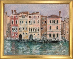 “Scena sul canale di Venezia con gondole, Italia”