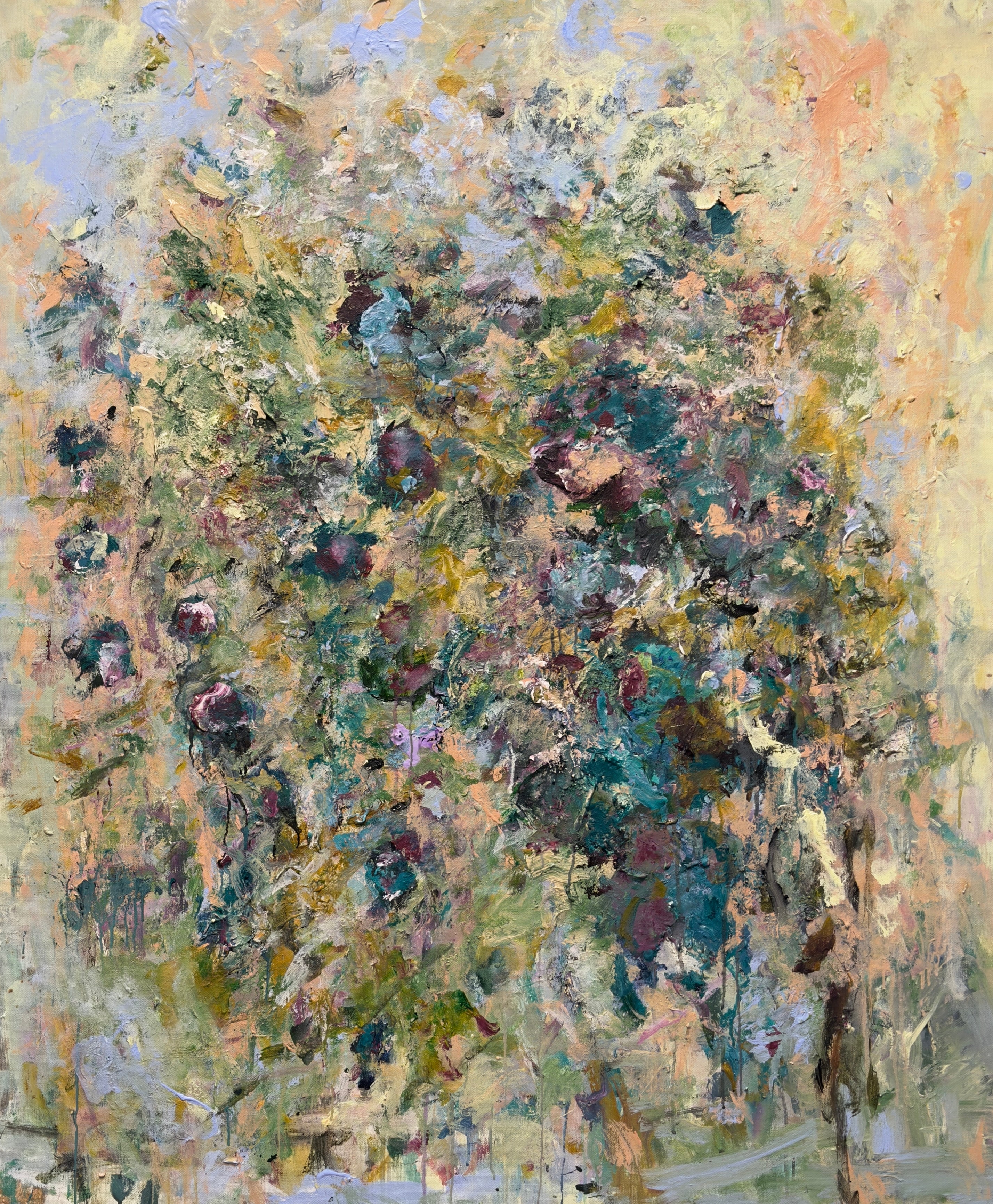 Lloyd Tabing Abstract Painting - Once In A Lifetime, 100cm x 120cm, expressionism, acrylic, flowers, bouquet