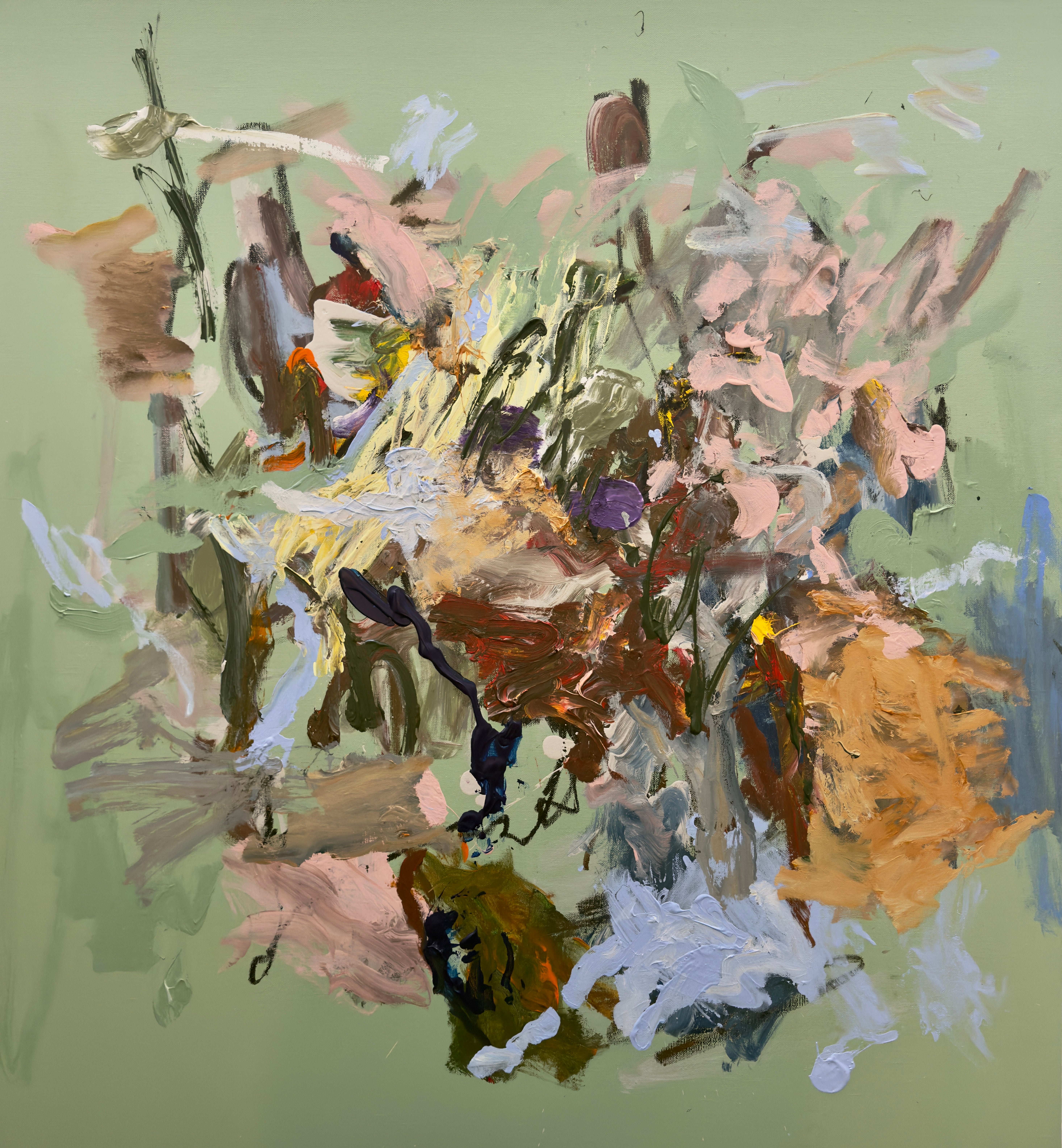 Abstract Painting de Lloyd Tabing - «Una turbulencia en el interior», botánica, paisaje, pintura acrílica, contemporánea